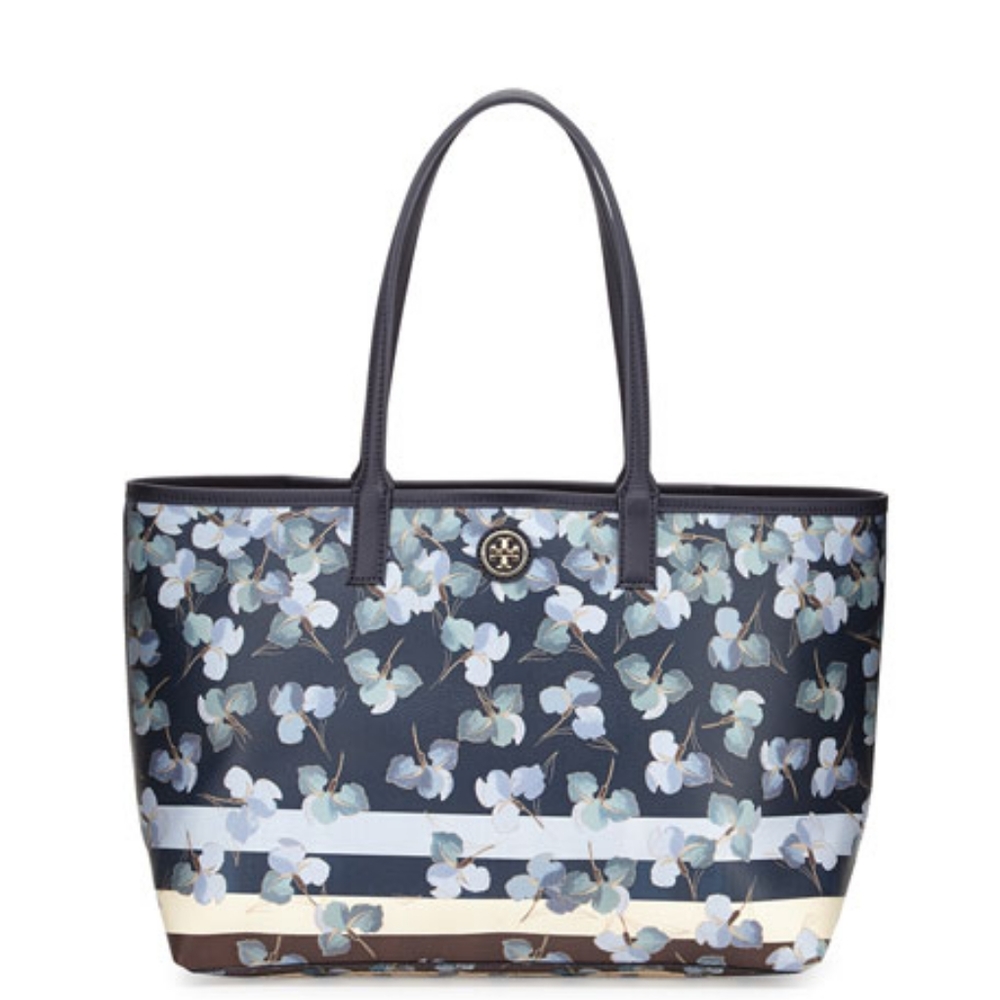 Tory Burch Kerrington Floral Print Tote with shoulder strap. Tote purse